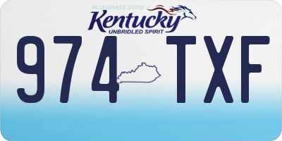 KY license plate 974TXF