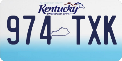 KY license plate 974TXK