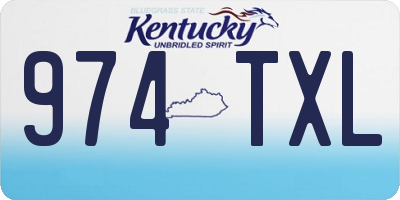 KY license plate 974TXL