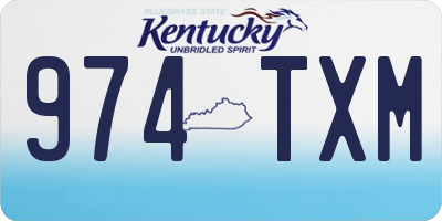 KY license plate 974TXM