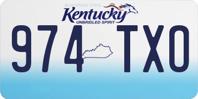 KY license plate 974TXO