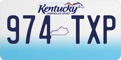 KY license plate 974TXP