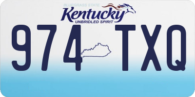 KY license plate 974TXQ