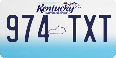 KY license plate 974TXT