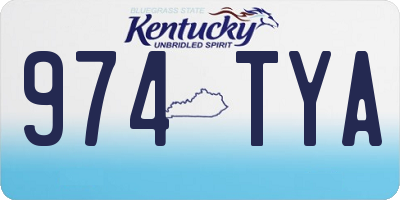 KY license plate 974TYA