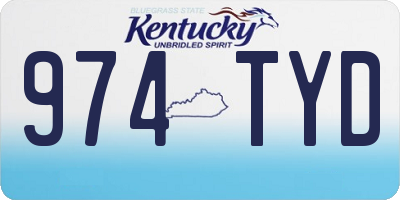 KY license plate 974TYD