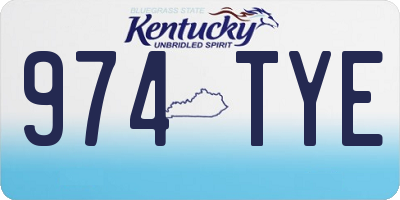 KY license plate 974TYE