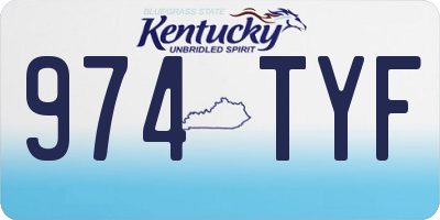 KY license plate 974TYF