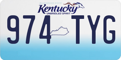 KY license plate 974TYG