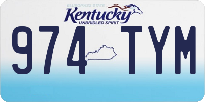 KY license plate 974TYM