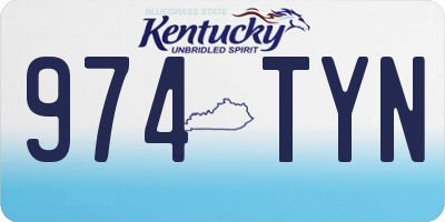 KY license plate 974TYN