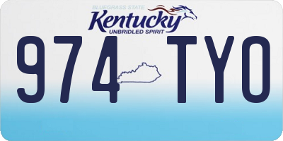 KY license plate 974TYO