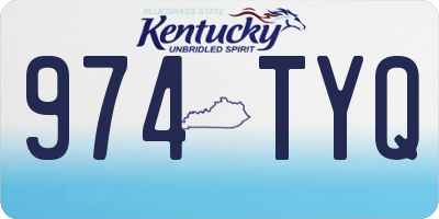KY license plate 974TYQ
