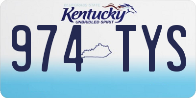 KY license plate 974TYS