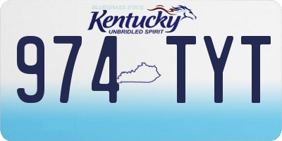 KY license plate 974TYT