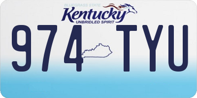 KY license plate 974TYU
