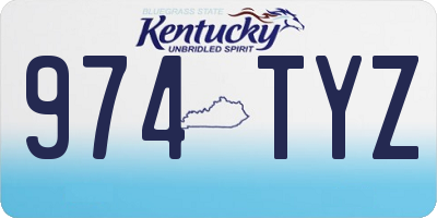 KY license plate 974TYZ