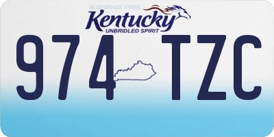 KY license plate 974TZC