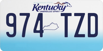 KY license plate 974TZD