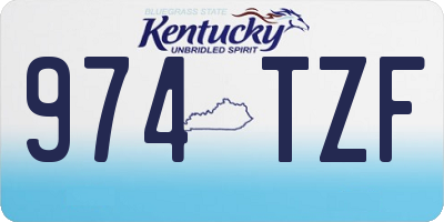 KY license plate 974TZF