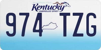 KY license plate 974TZG