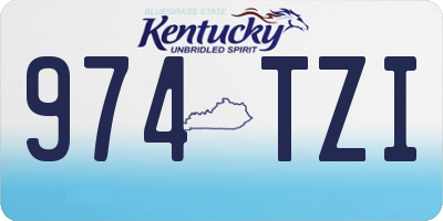 KY license plate 974TZI