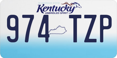 KY license plate 974TZP