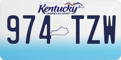 KY license plate 974TZW
