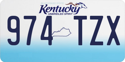 KY license plate 974TZX