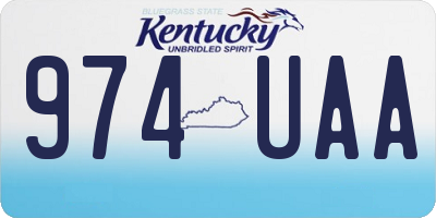 KY license plate 974UAA