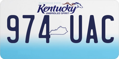KY license plate 974UAC