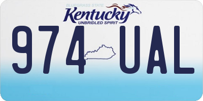 KY license plate 974UAL