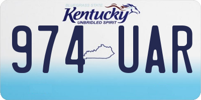 KY license plate 974UAR
