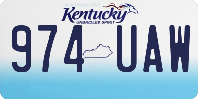 KY license plate 974UAW