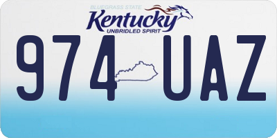 KY license plate 974UAZ