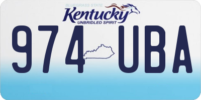 KY license plate 974UBA