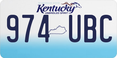 KY license plate 974UBC