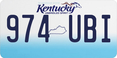 KY license plate 974UBI