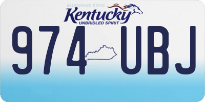 KY license plate 974UBJ