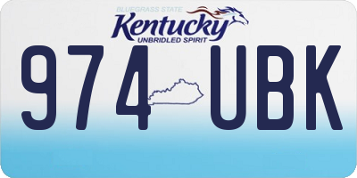 KY license plate 974UBK