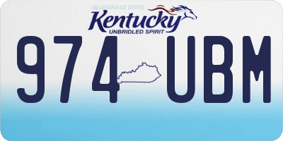 KY license plate 974UBM