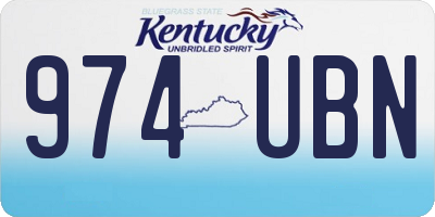 KY license plate 974UBN