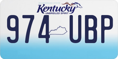 KY license plate 974UBP