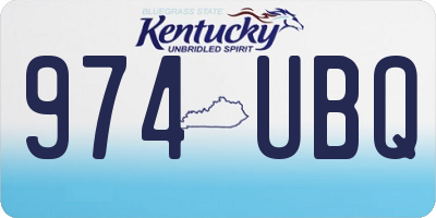 KY license plate 974UBQ
