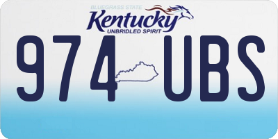 KY license plate 974UBS