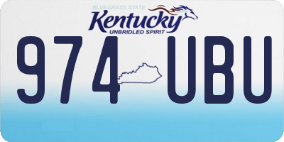KY license plate 974UBU