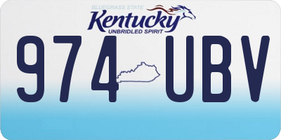 KY license plate 974UBV