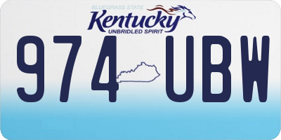KY license plate 974UBW