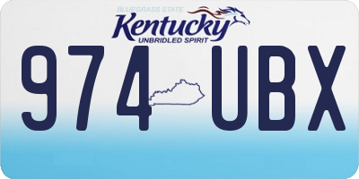 KY license plate 974UBX