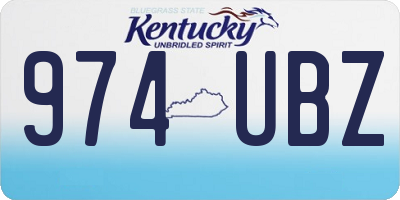 KY license plate 974UBZ
